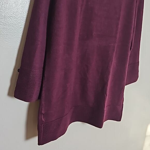 NWT Evolution Burgundy Super Soft Open Front Cardigan Sweater Sz Small - Picture 8 of 9
